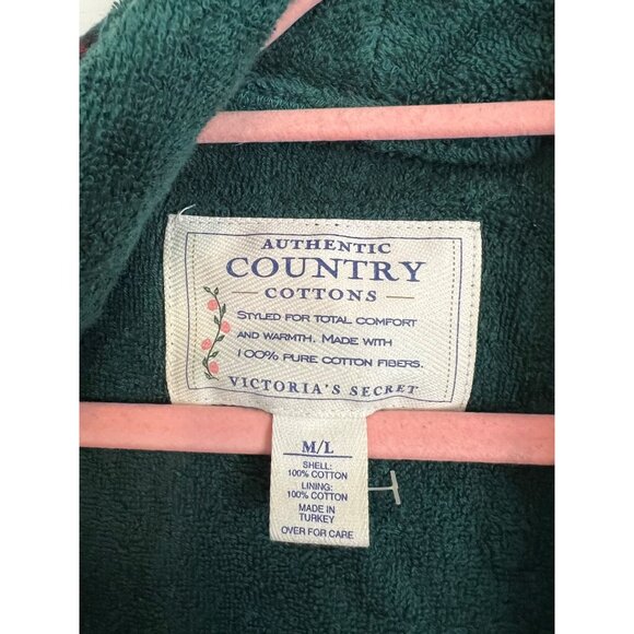 Victoria's Secret Authentic Country Cottons Plaid Terry Cloth Bath Robe M/L - Picture 5 of 16